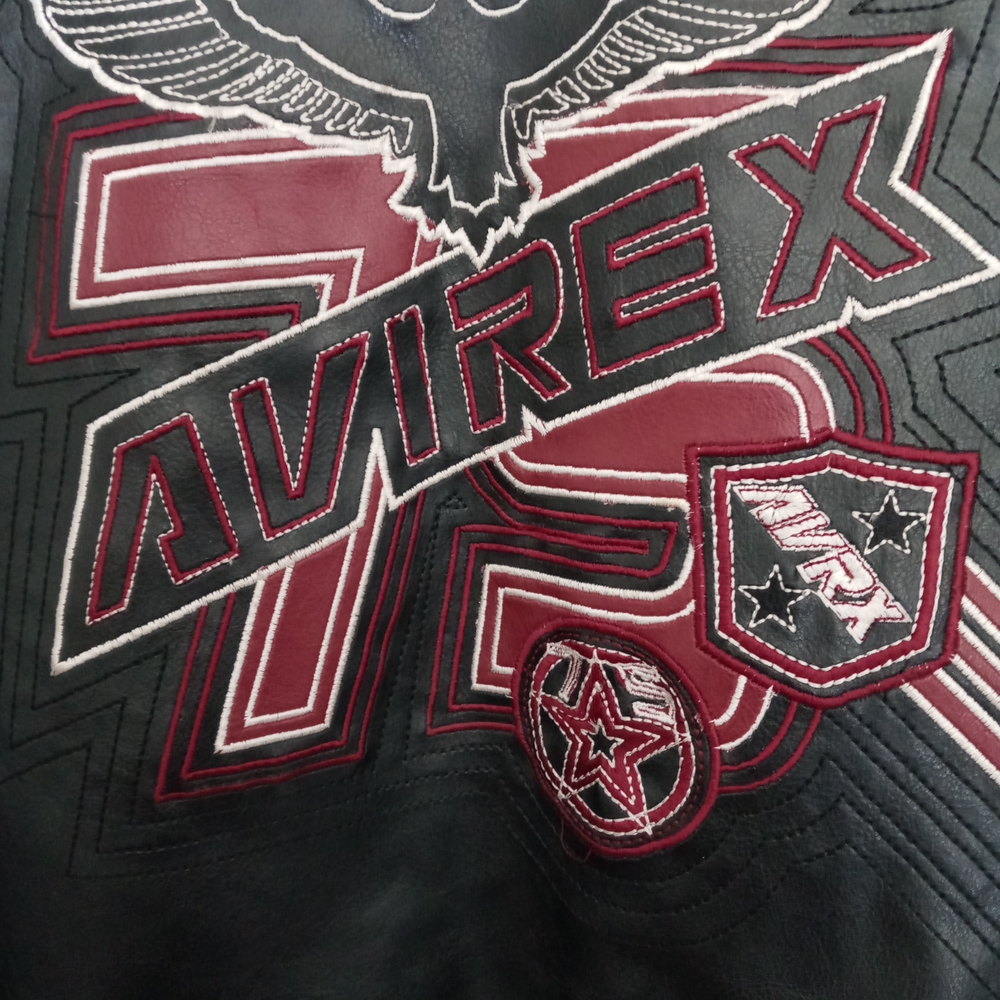 Avirex 75 Black and Burgundy Leather Jacket 10/12